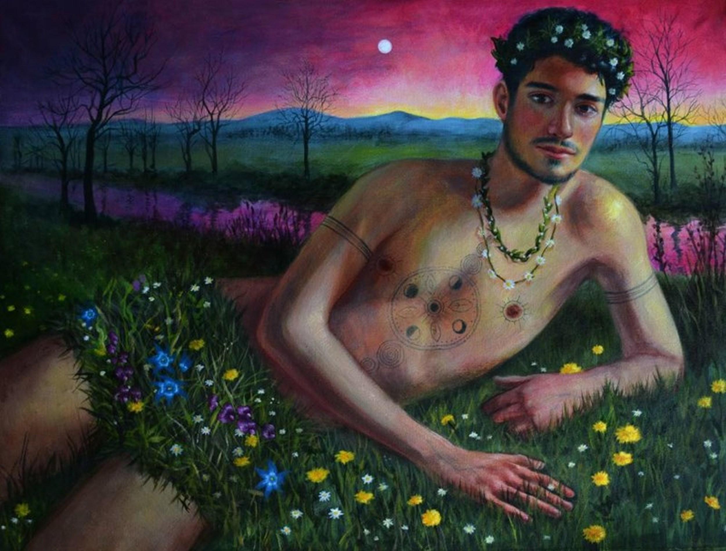 Beltane Man  - Painting by Colete Martin