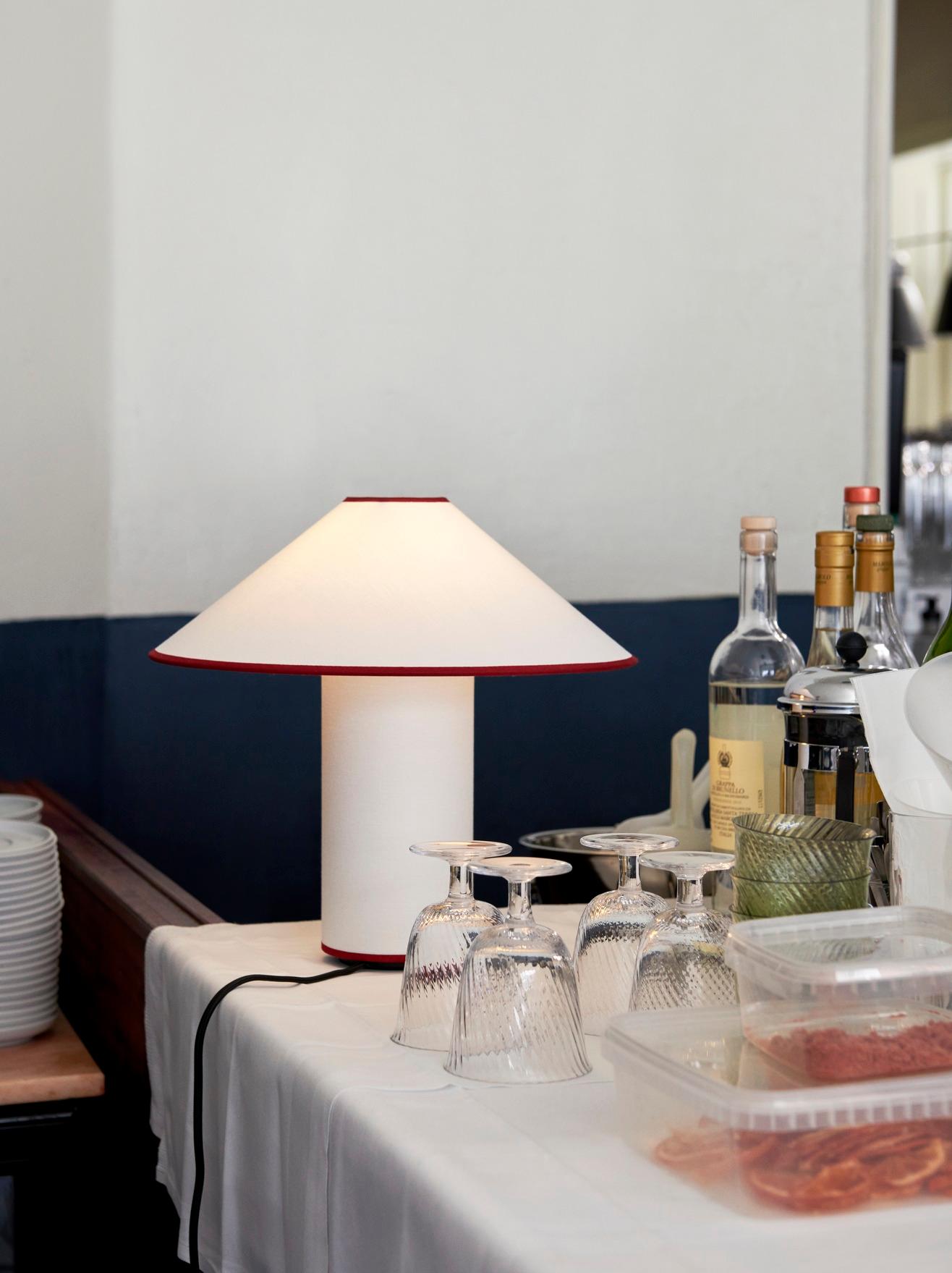 Scandinavian Modern Colette ATD6, White & Merlot, Table Lamp for &Tradition For Sale