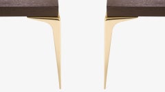 Colette Brass Occasional Tables in Walnut by Montage, Pair