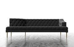 COLETTE CHAISE - Chaise moderne touffue en velours anthracite de luxe