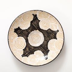 Colette Geuden Schale Geometrischer Dekor aus Spiralen und Rautenmuster, Frankreich, 1930