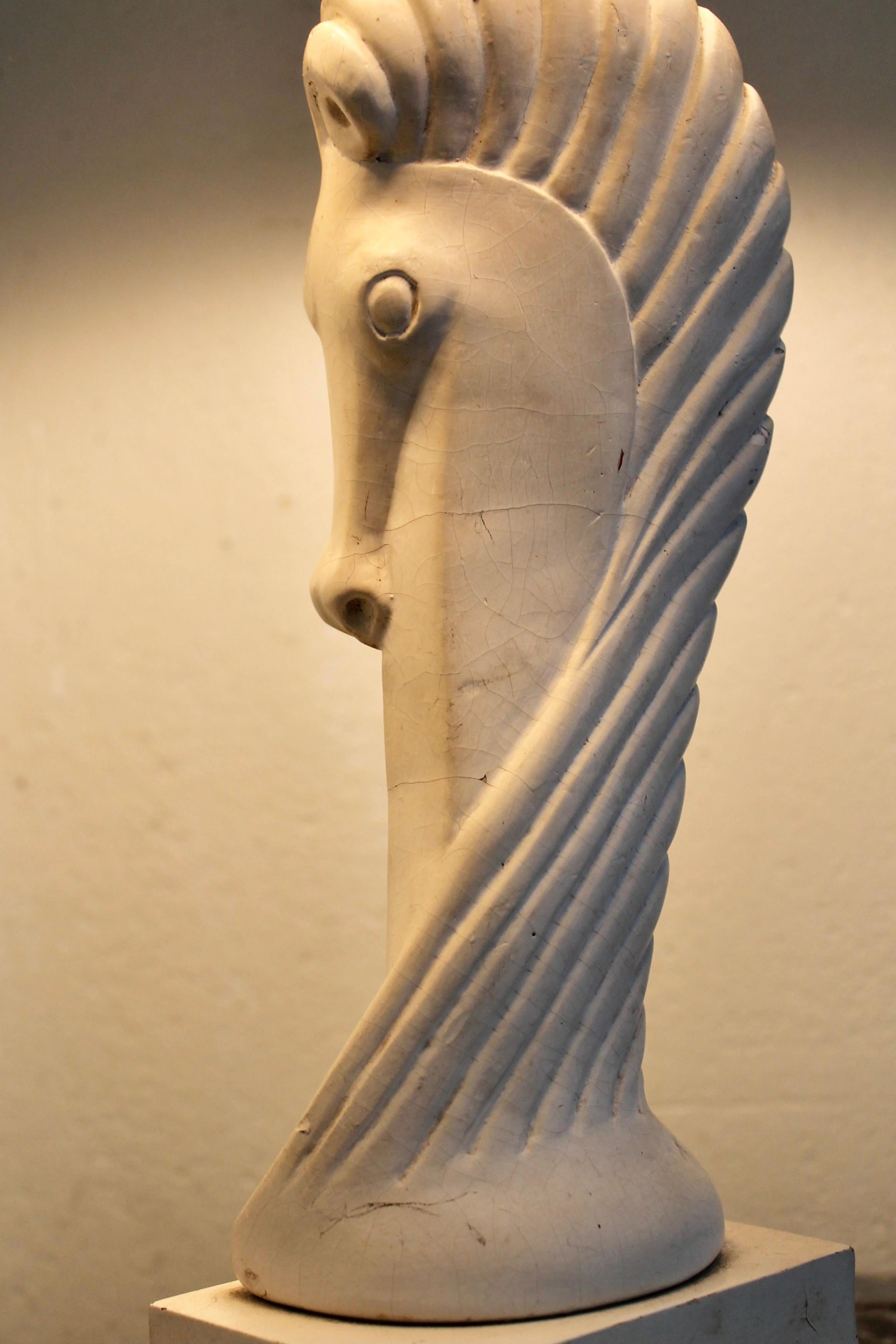 Colette Gueden Style French Plaster 40's Boudoir 'Horses' Head' Table Lamp 4