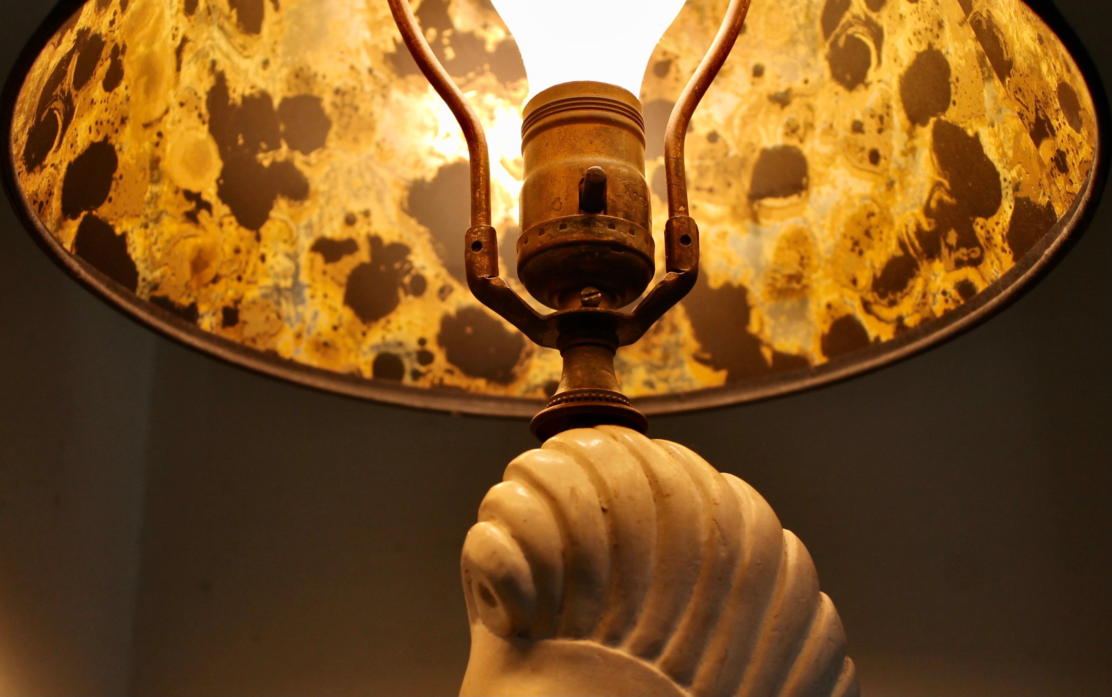 Colette Gueden Style French Plaster 40's Boudoir 'Horses' Head' Table Lamp 5