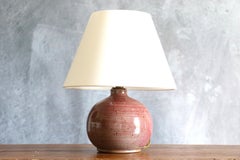 Colette Houtmann Pink Ceramic Table Lamp, Ruelland Style - France c.1980