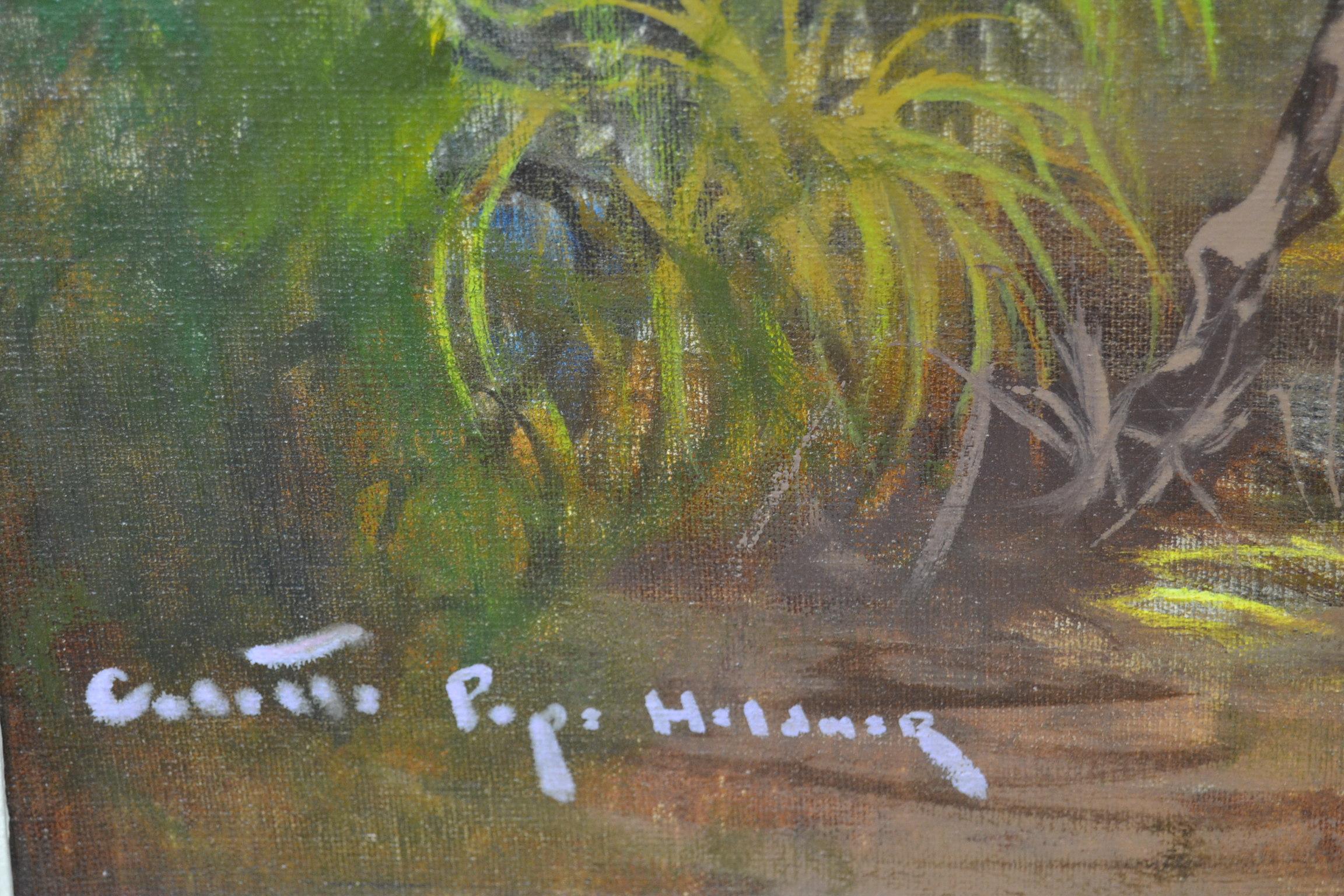 Colette Pope Heldner, Signed Oil on Canvas Painting, Swamp Idyll 2