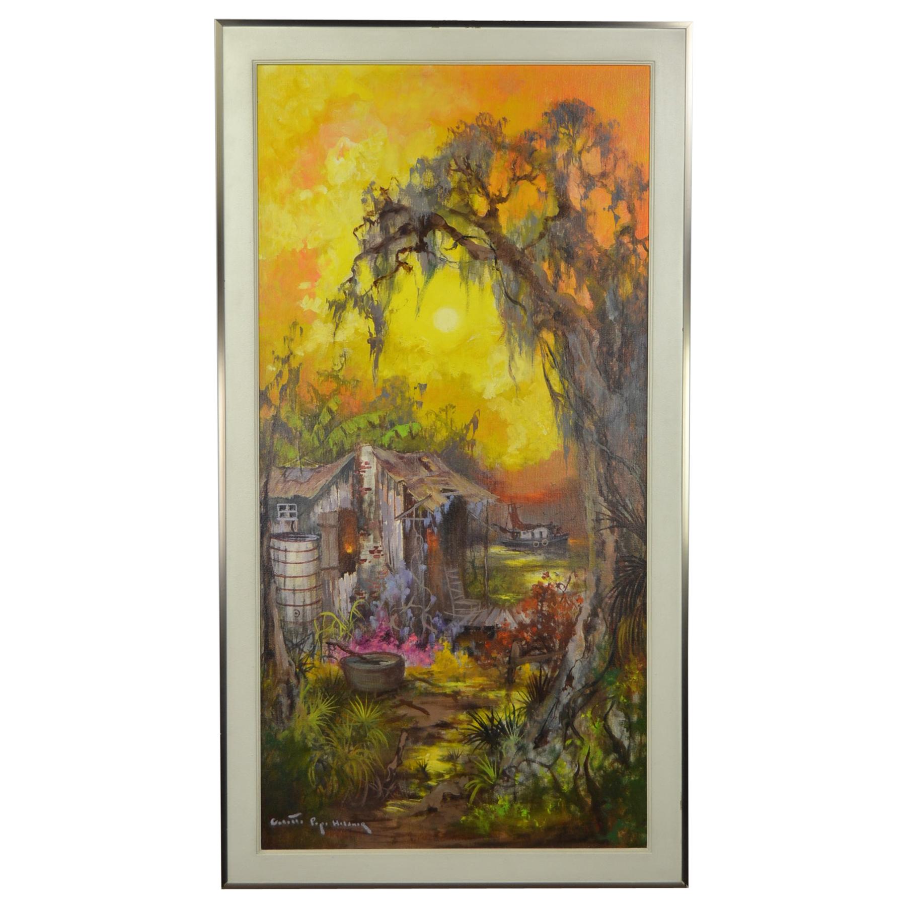 Colette Pope Heldner, Signed Oil on Canvas Painting, Swamp Idyll