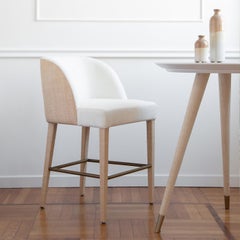 Sgabello Colette Bar White in rafia della Collezione Riviera