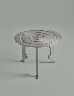 Colette Side Table in Satin Nickel Plated Aluminium by Animate Objects