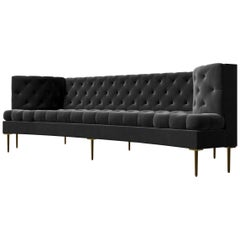 COLETTE SOFA - Modern Tufted Sofa in Luxury Charcoal Velvet