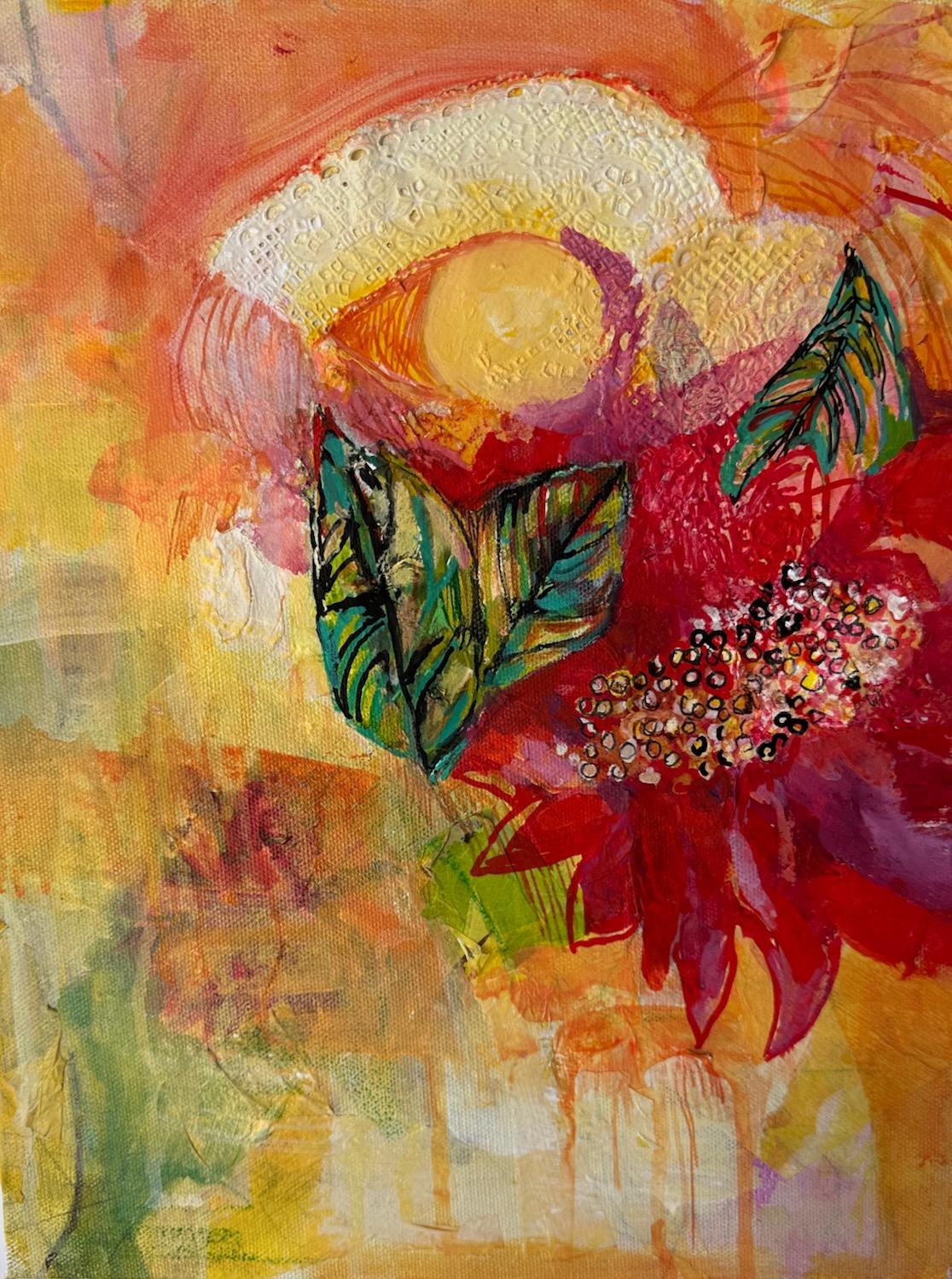 Missing the Sun, Abstract Painting – Mixed Media Art von Colette Wirz Nauke