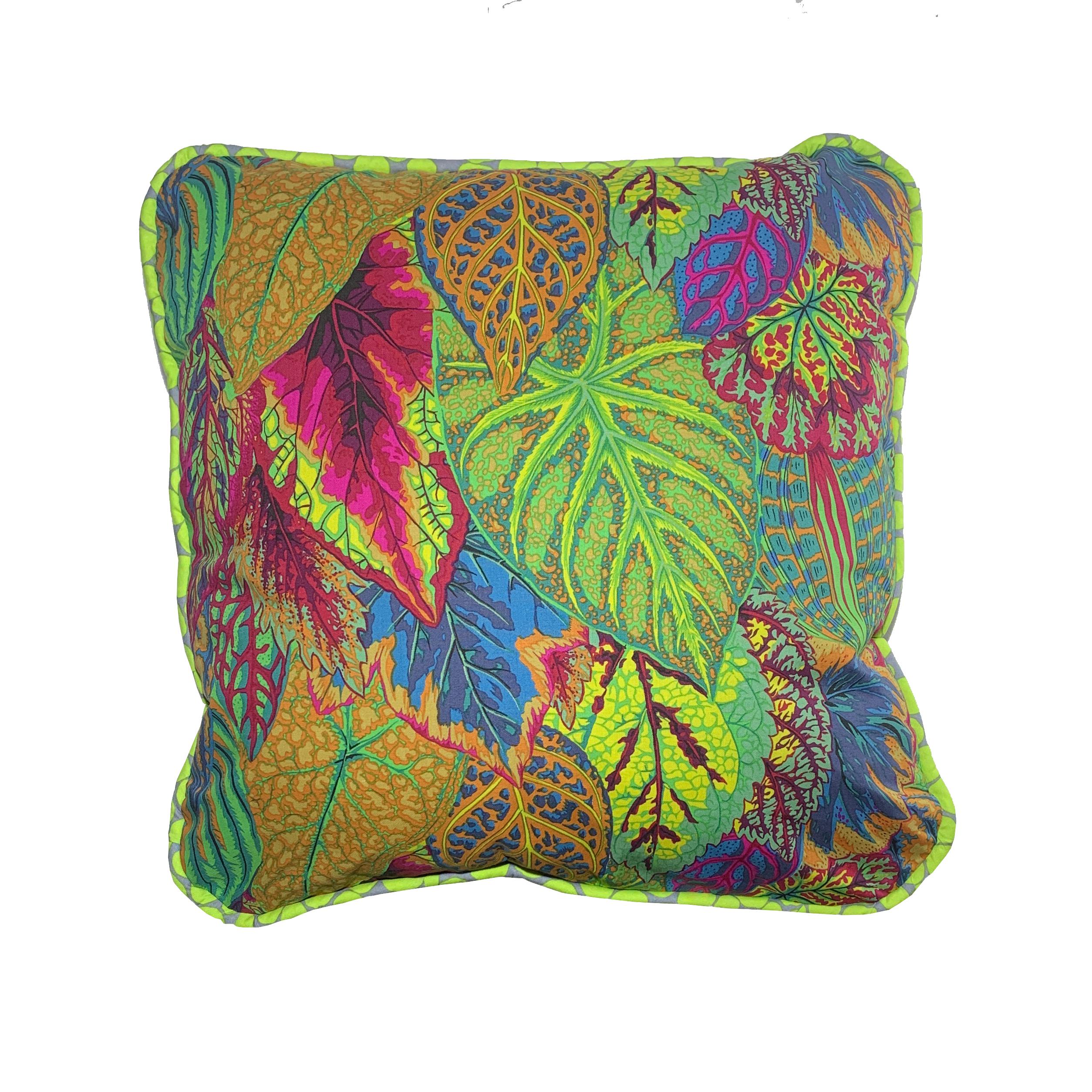 Contemporary Coleus Rainforest Pillow For Sale