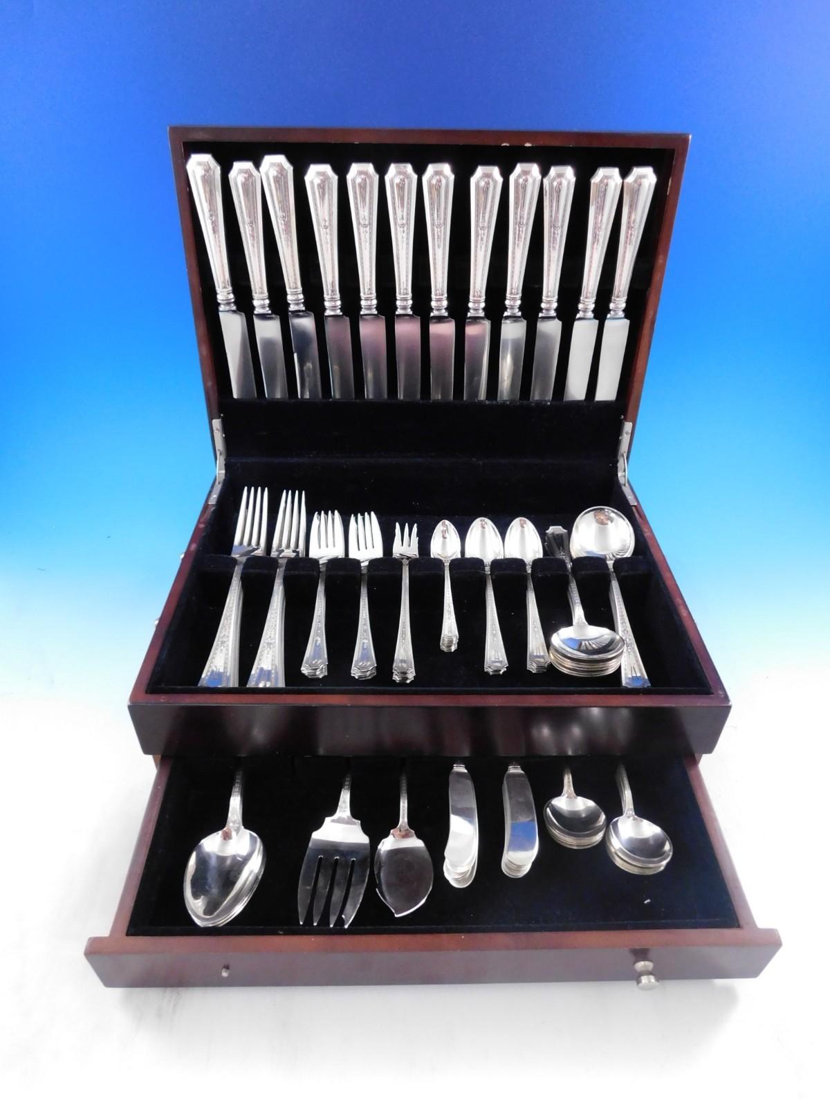 Colfax by Durgin-Gorham Juego de Cubiertos de Plata de Ley 12 Servicios 113 piezas H Mono en venta 5