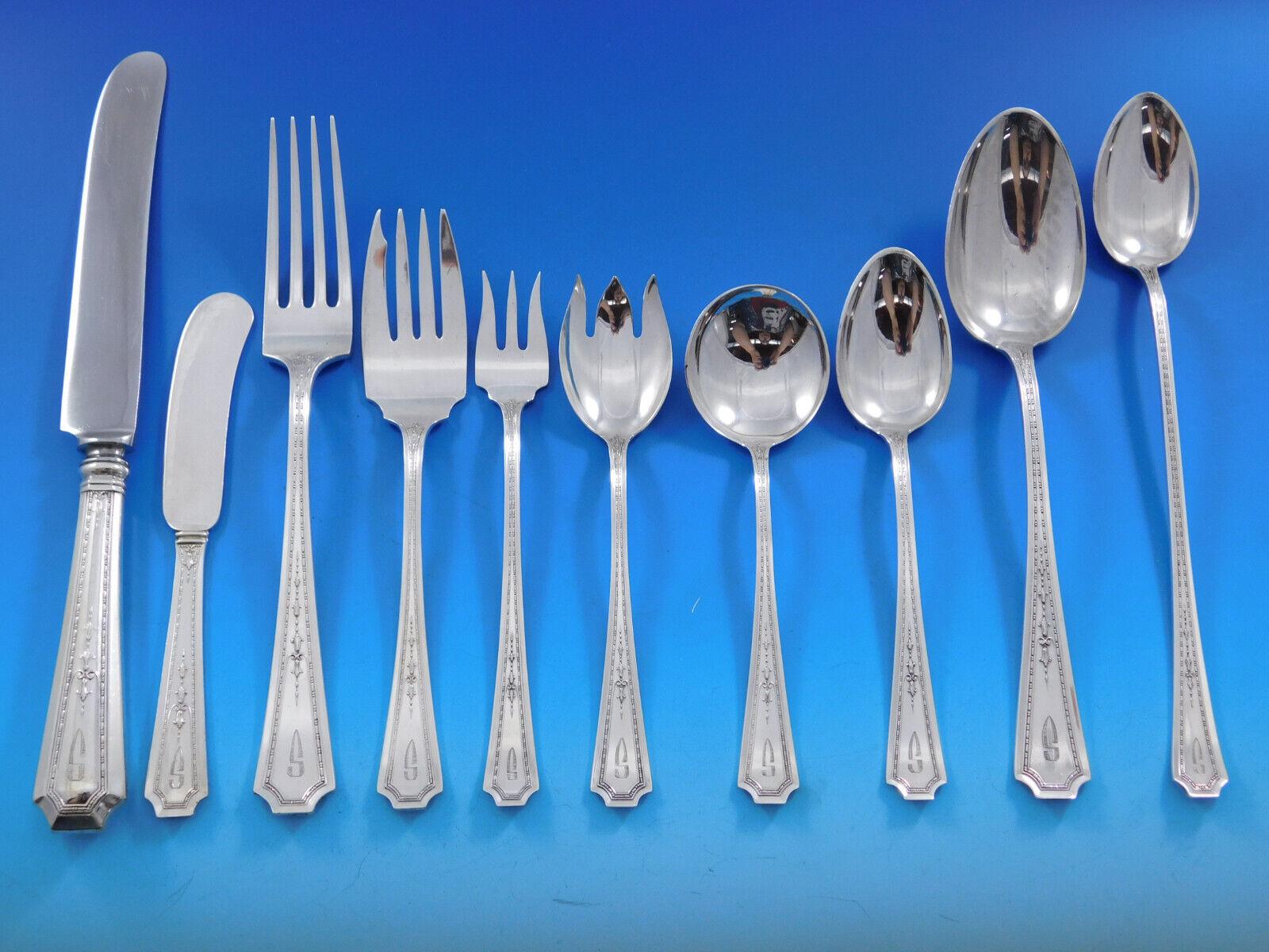 Ensemble de couverts en argent sterling Colfax par Durgin-Gorham 12 services 130 pièces Mono en vente 6