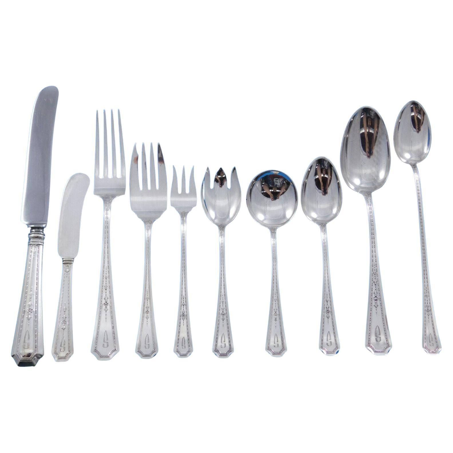 Ensemble de couverts en argent sterling Colfax par Durgin-Gorham 12 services 130 pièces Mono en vente