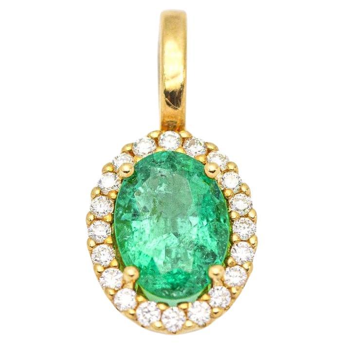 Colgante de Oro con Esmeralda y Diamantes