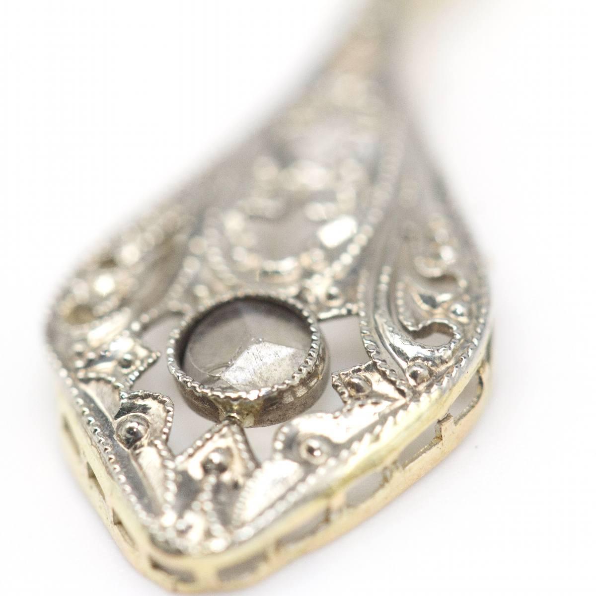 Colgante Original Vintage Oro y Platino mit Diamanten im Zustand „Hervorragend“ im Angebot in Barcelona, CT