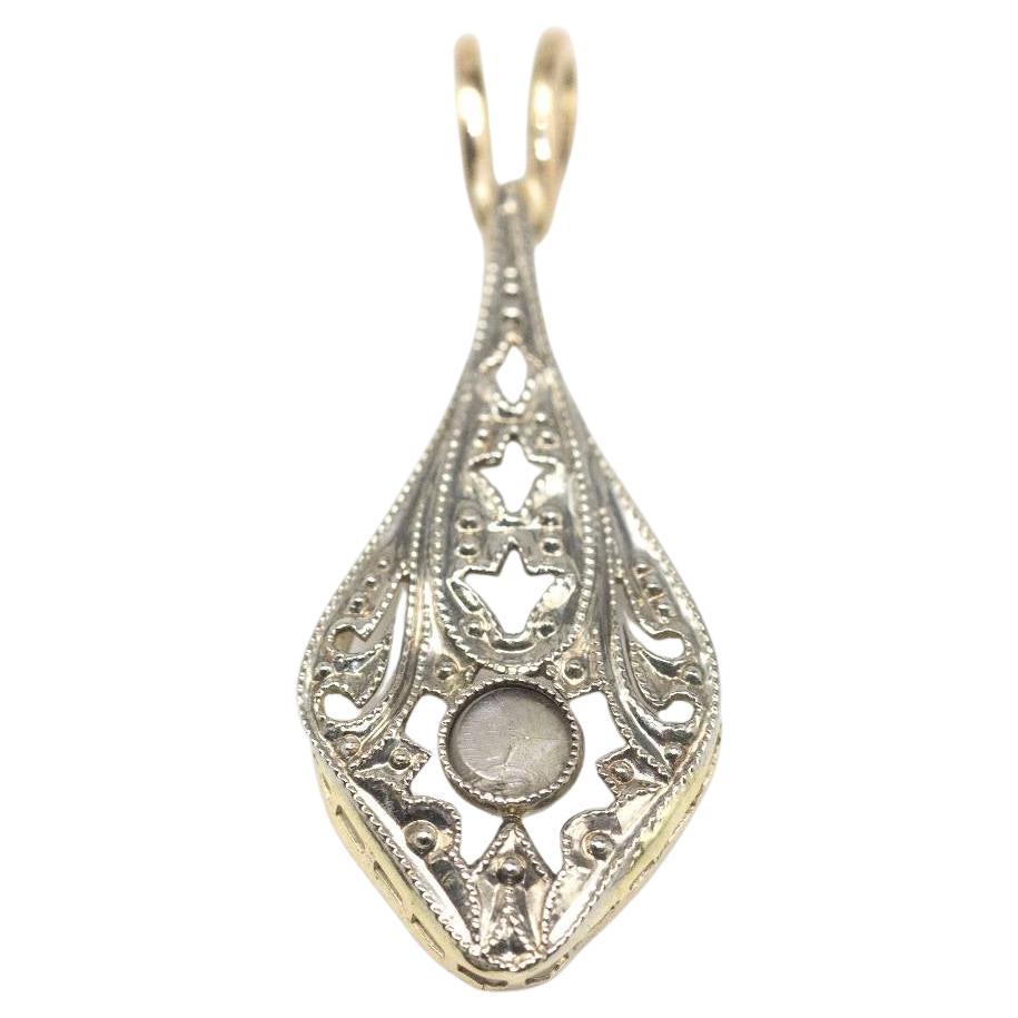 Colgante Original Vintage Oro y Platino mit Diamanten im Angebot