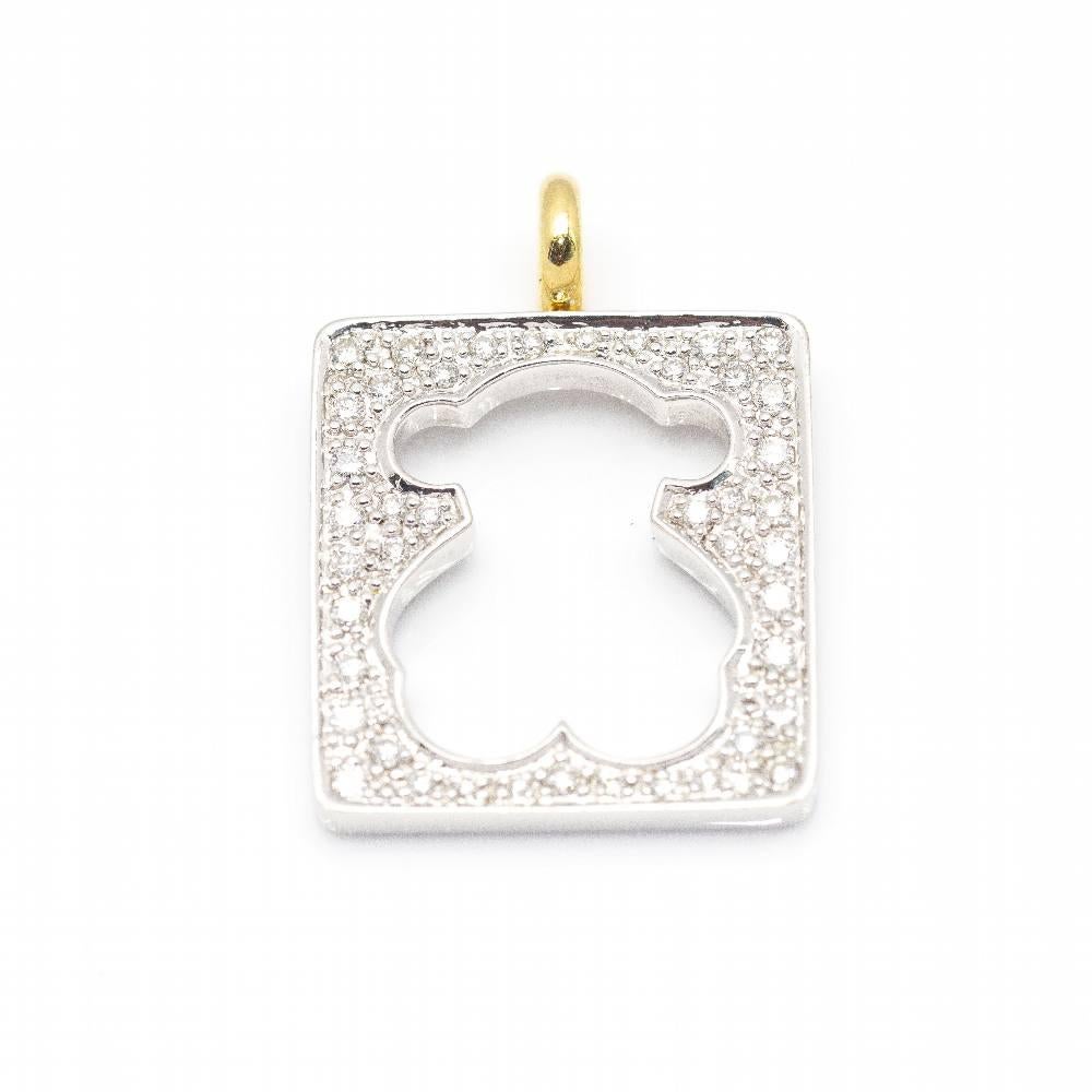 TOUS Pendant with Diamonds in Yellow Gold and White Gold for woman  18kt White Gold and 18kt Yellow Gold Ring  4,60 grams  Measures: 2,50cm x 1,8cm  Brand new product  Ref. D362027SO