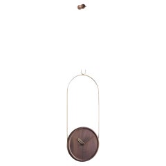 Colgante Walnut Wall Clock by Nomon - Modern Wood 
Brass Design