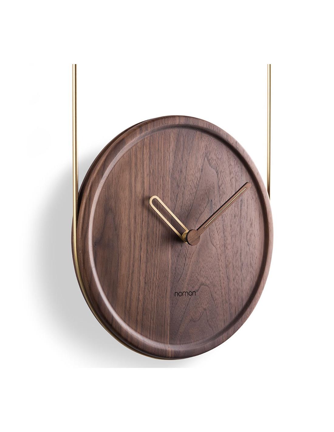 Modern Colgante Walnut Wall Clock For Sale