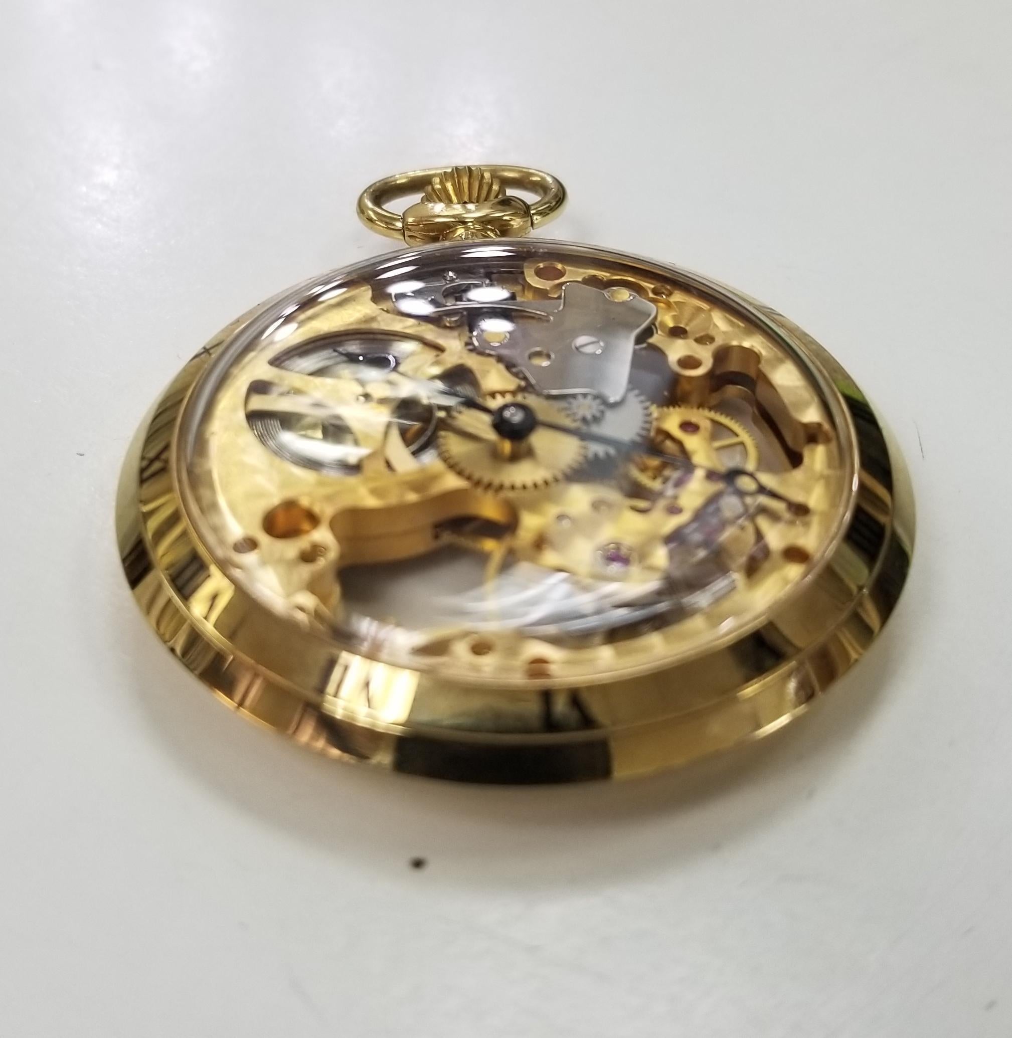 Colibri 17 Jewel Swiss Incabloc Skeleton Pocket Watch excellent . This is a beautiful timepiece that keeps great time.Never used . 