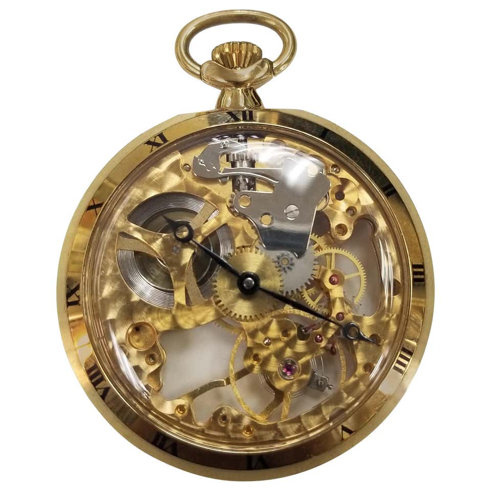 Colibri Pocket Watch 17 Jewels Colibri 17 Jewel Swiss Incabloc Skeleton Pocket Watch at 1stDibs