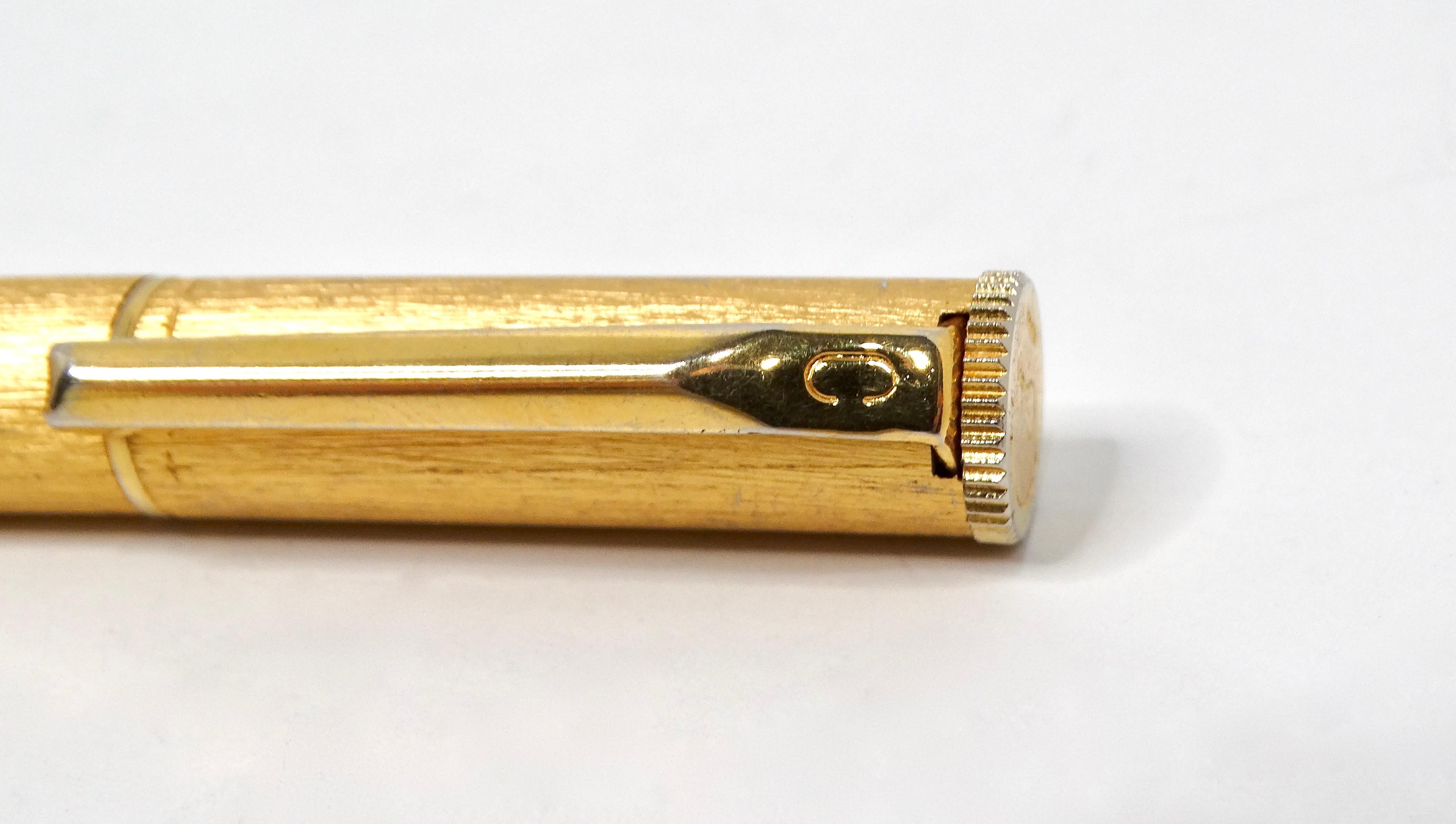 Women's or Men's Colibri Gold-Tone Clip Pen-Style Refillable Butane Lighter