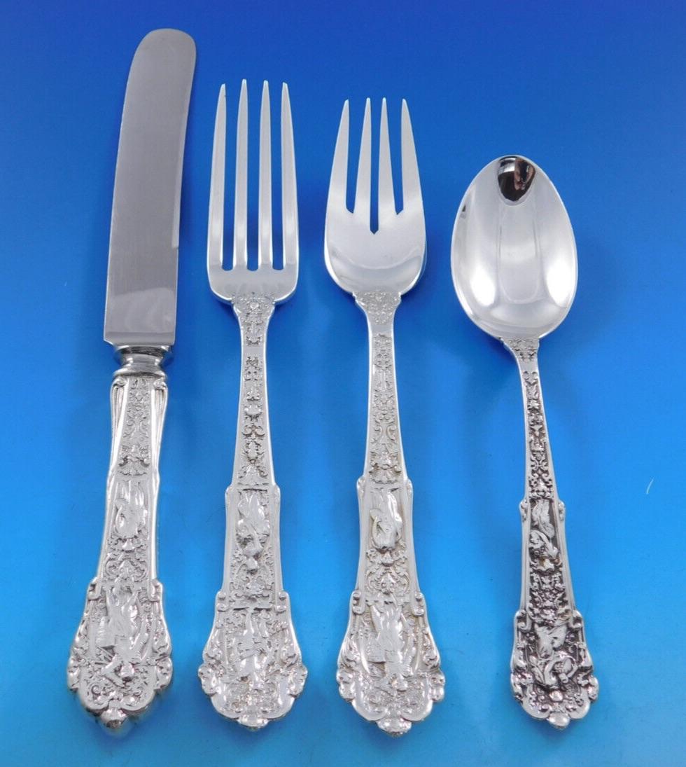 Coligni by Gorham Sterling Silver Flatware Set 12 Service 108 pcs Multi motif For Sale 3