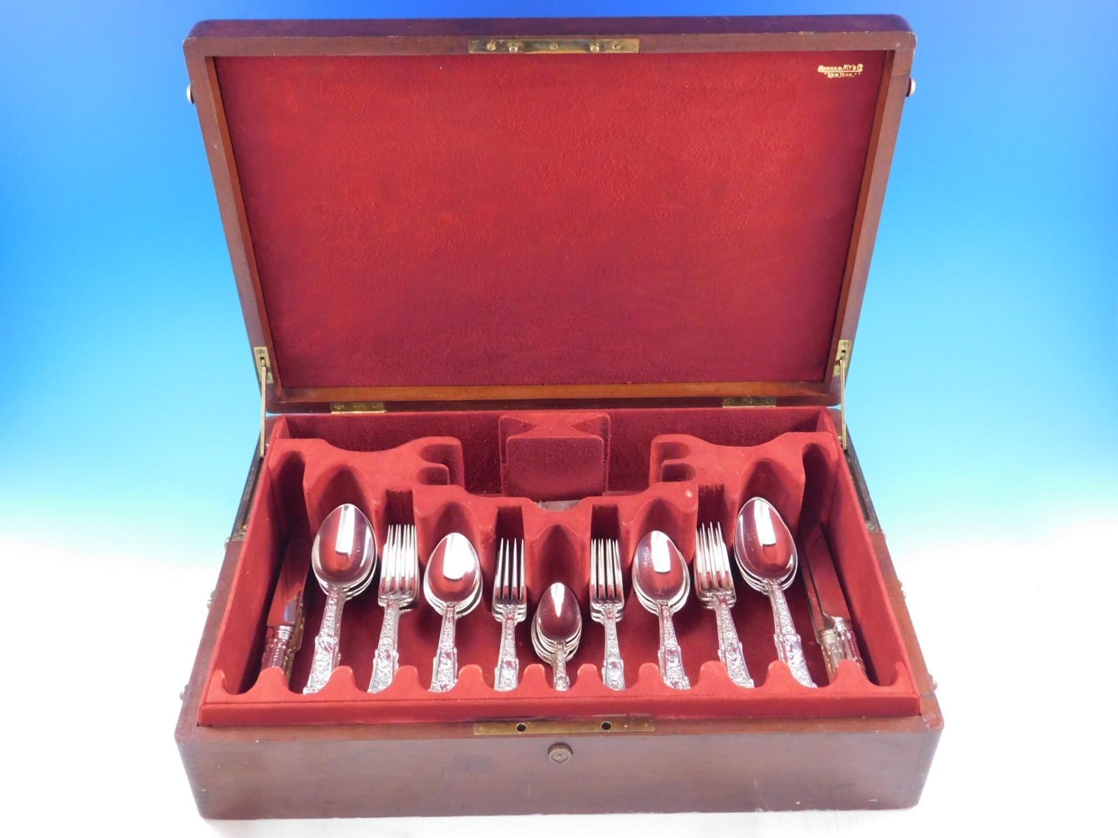 Coligni by Gorham Sterling Silver Flatware Set 56 pcs Multi motif Dinner in Box For Sale 7