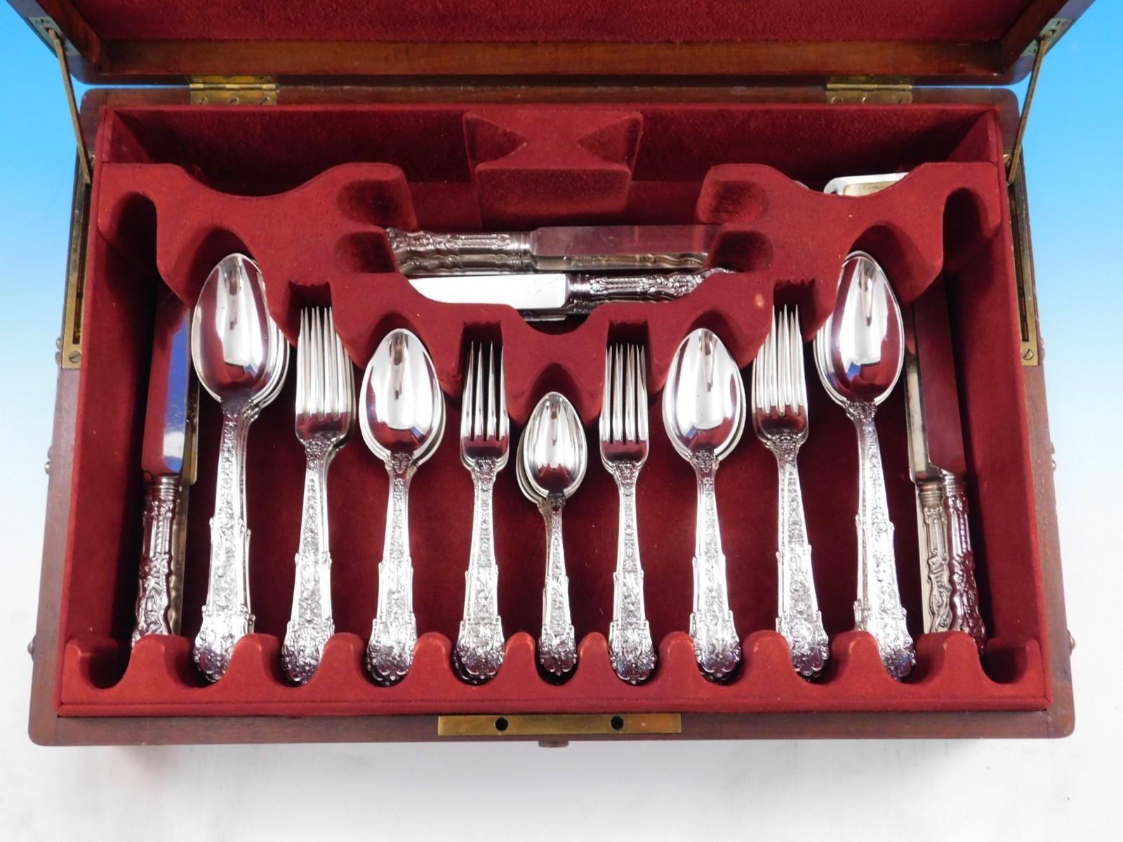 Coligni by Gorham Sterling Silver Flatware Set 56 pcs Multi motif Dinner in Box For Sale 8