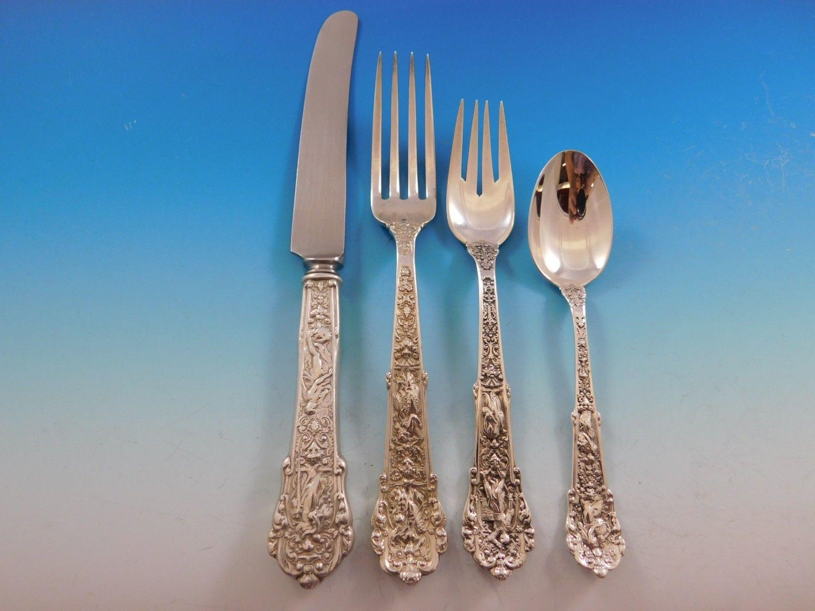 Coligni by Gorham Sterling Silver Flatware Set for 8 Service 63 Pieces Dinner In Excellent Condition In Big Bend, WI