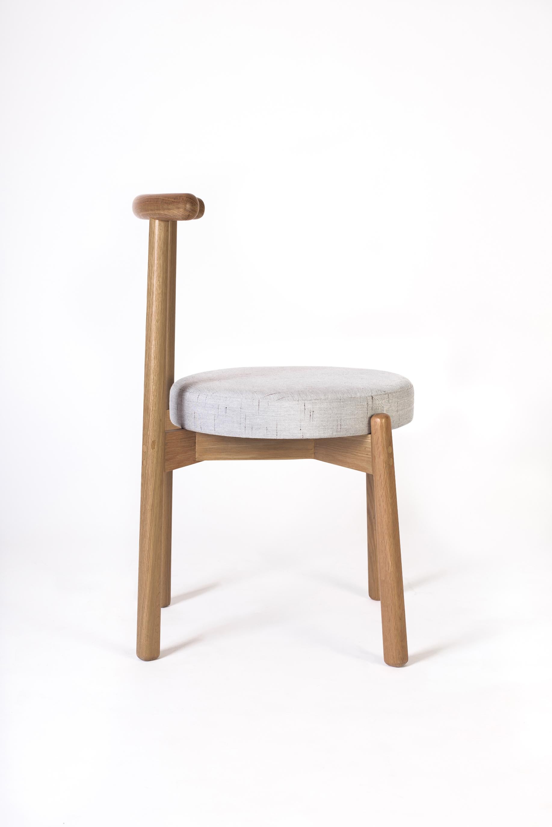 Mexican Customizable Modern Dining Chair Colima, Solid wood and upholstery. (Set 4 ) For Sale