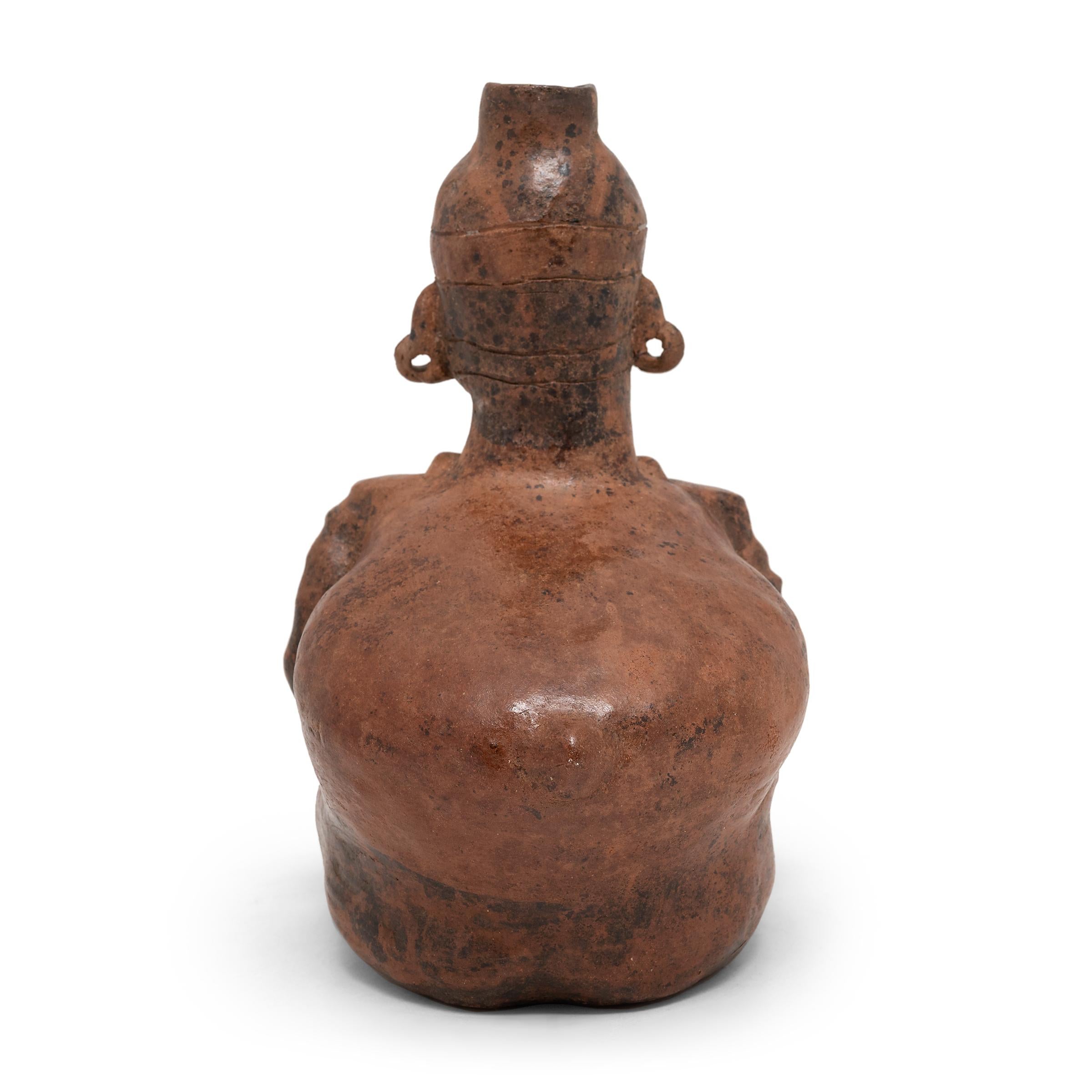Pre-Columbian Colima Seated Redware Figure For Sale