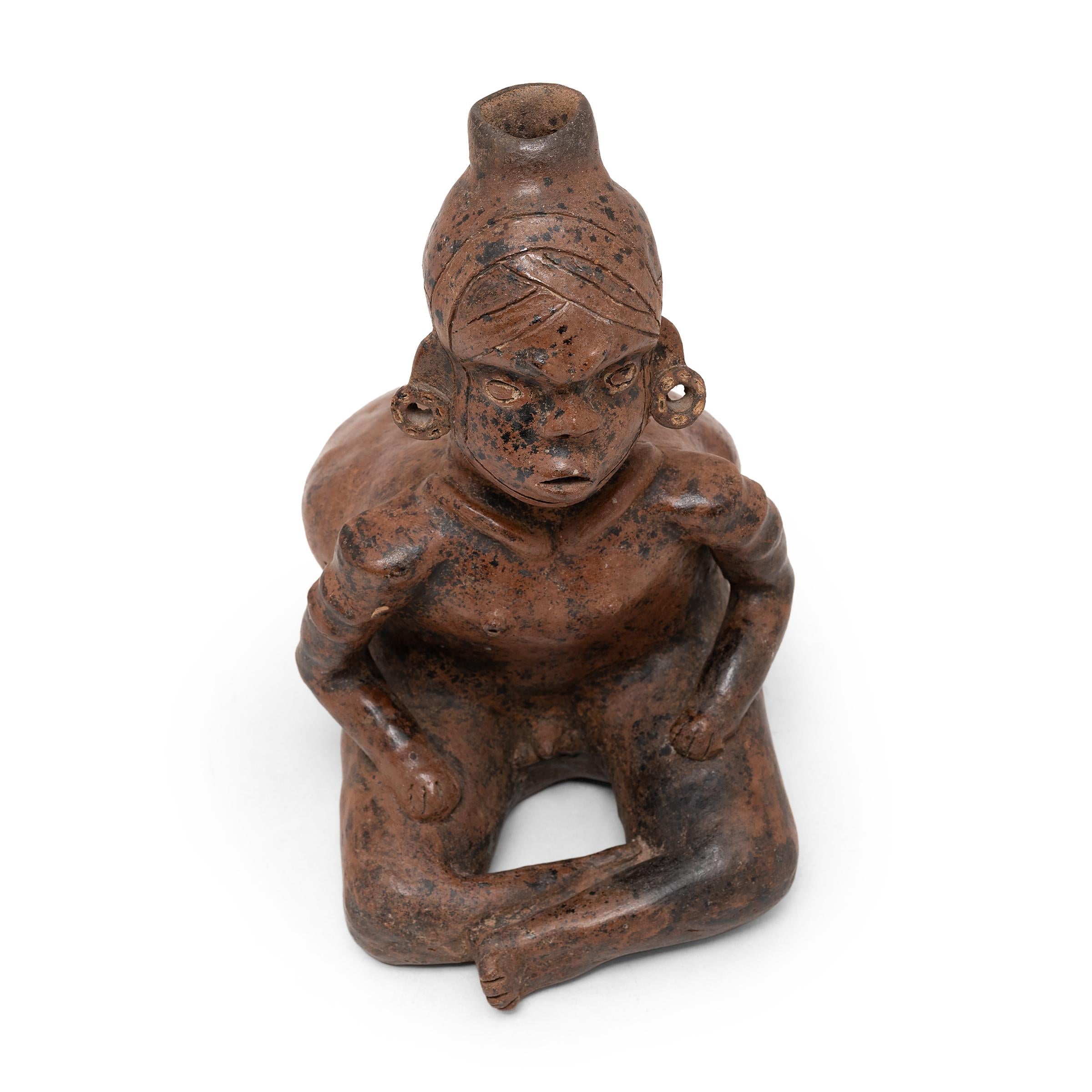 18th Century and Earlier Colima Seated Redware Figure For Sale