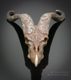 sculpture en bronze "Crâne Talisman du Grand Dragon"