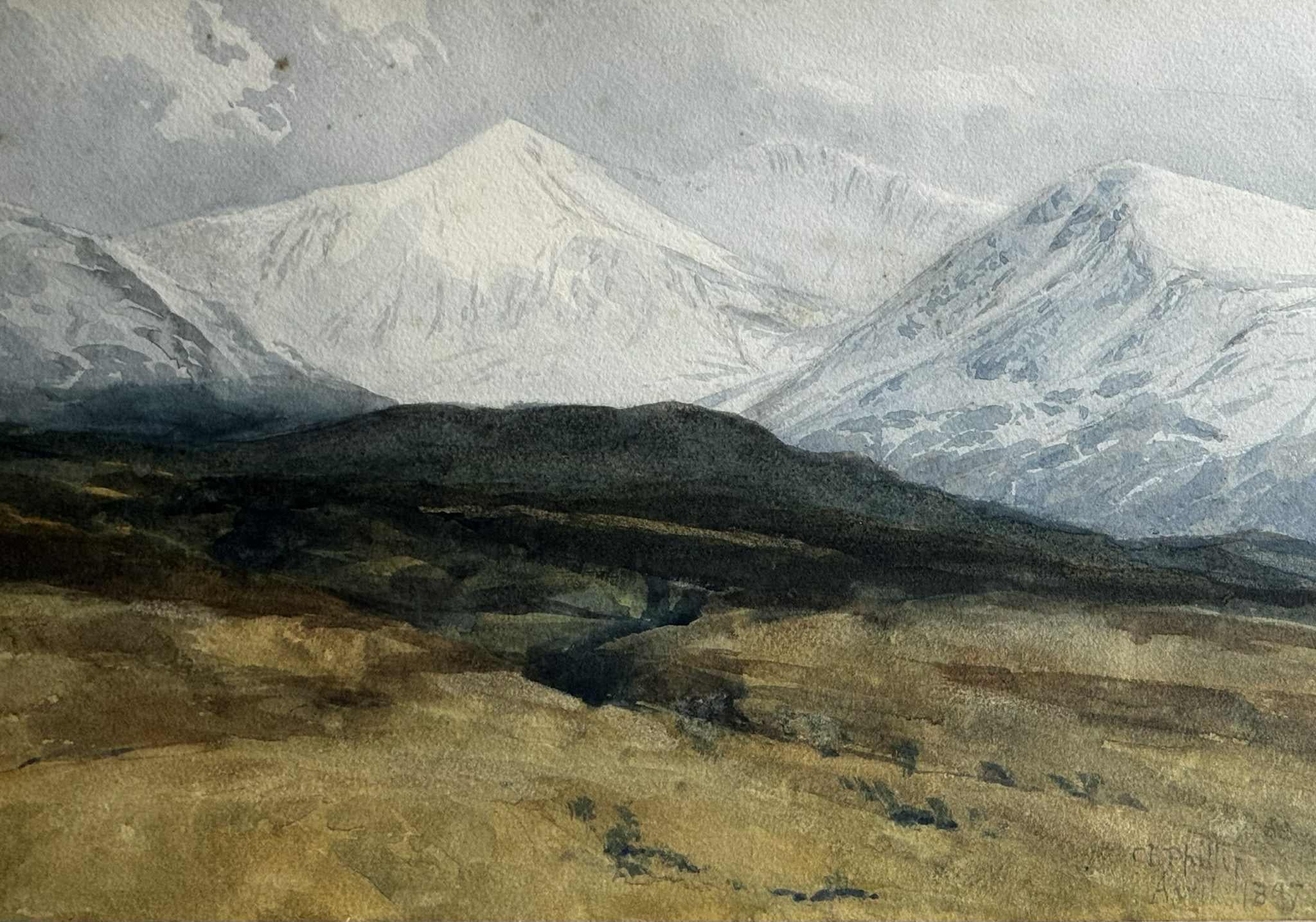 Un rayon de soleil après une tempête de neige printanière - École anglaise Painting par Colin Bent Phillip