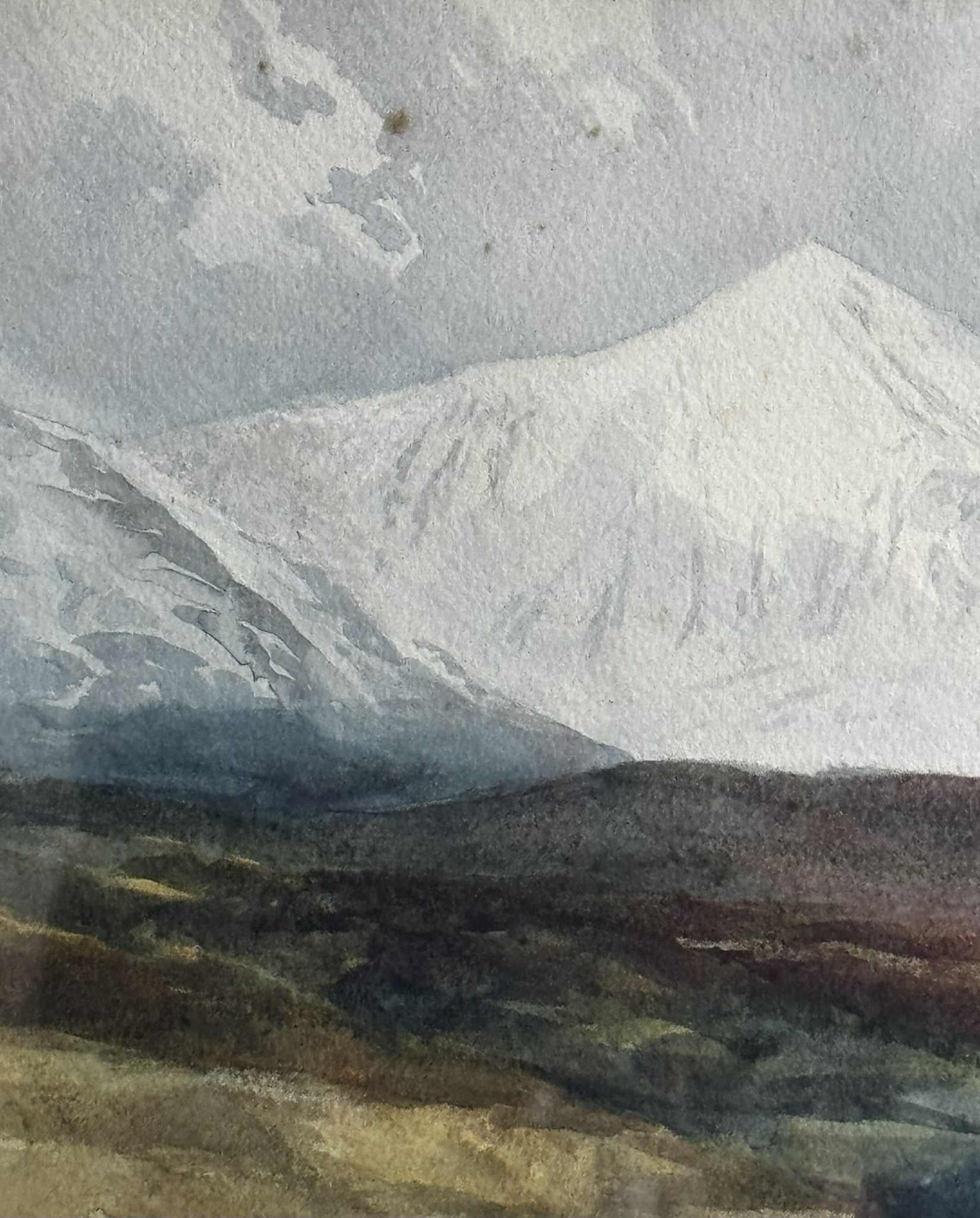 Un rayon de soleil après une tempête de neige printanière - Gris Landscape Painting par Colin Bent Phillip