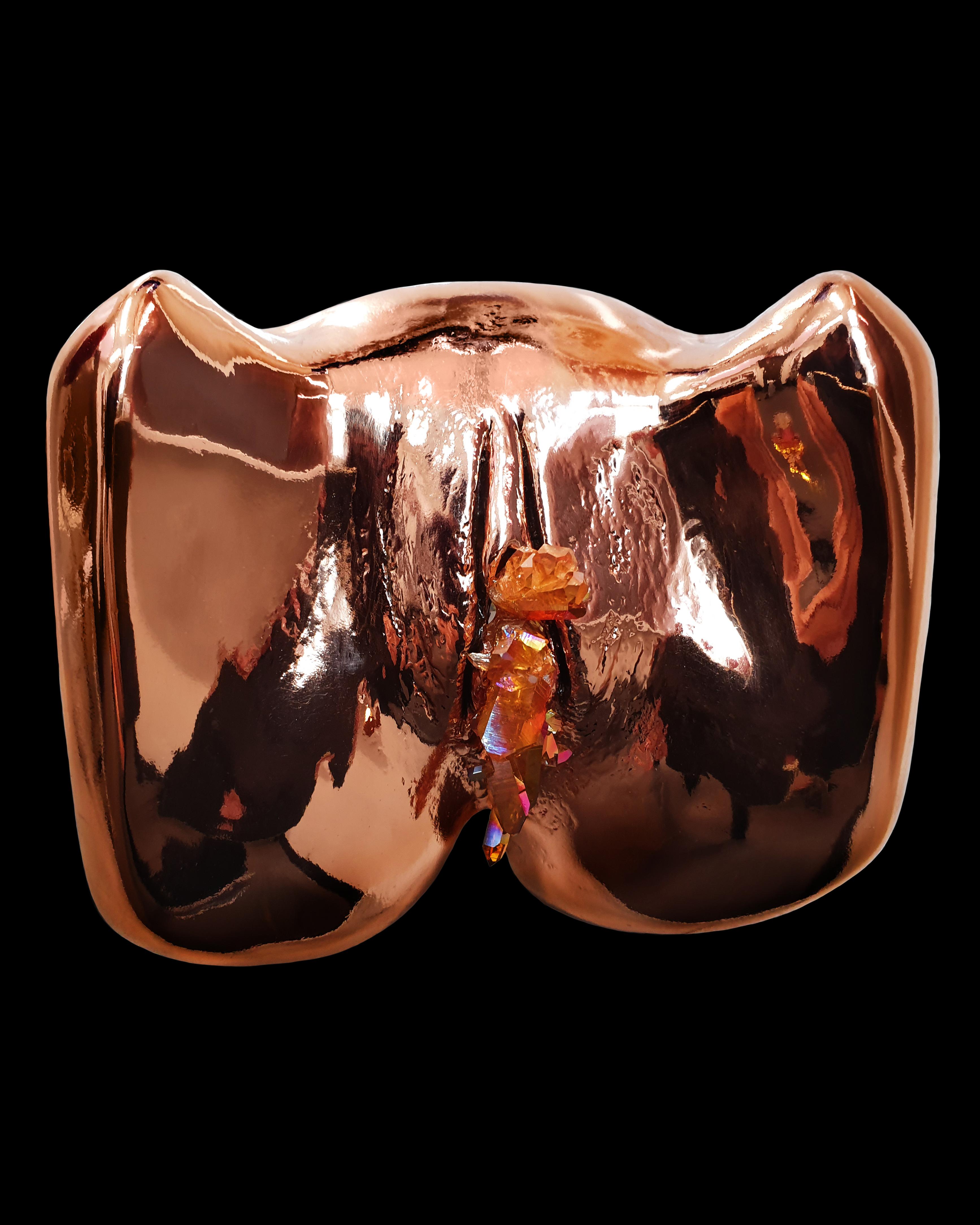 "Artemis" Figurative Sculpture 6.5 x 7 in Ed. of 5 by Colin Burn

Limited Edition Crystal Vagina Sculpture
Edition: Artist Proof 1/1   Limited Edition - 5 Only
The Artemis sculpture is a life-cast resin vagina sculpture, electroformed with real