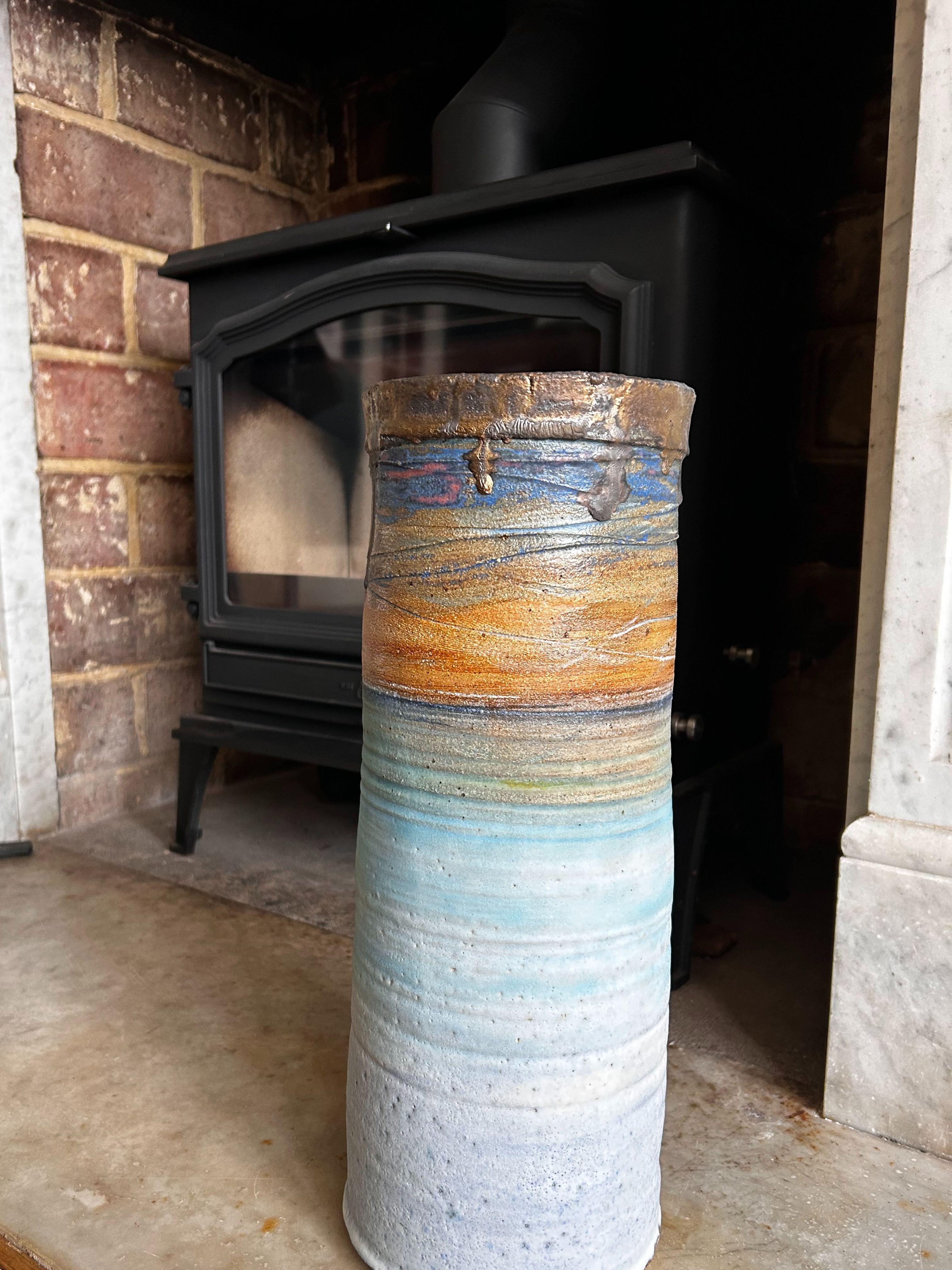 Large Cylinder Vessel Sunset, Colin Caffell, Meer, Keramik, Skulptur, Handwerk im Angebot 6