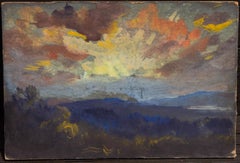 American  Landscape Painting Brilliant Sunset  Collection Fletcher Steele