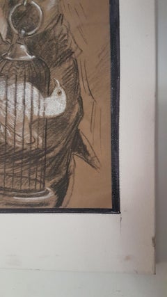 Colin Frooms Pastel on Paper of Carnival Figure