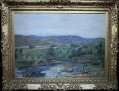 Perthshire Landscape - Scottish 1923 exhibited art oil painting river landscape