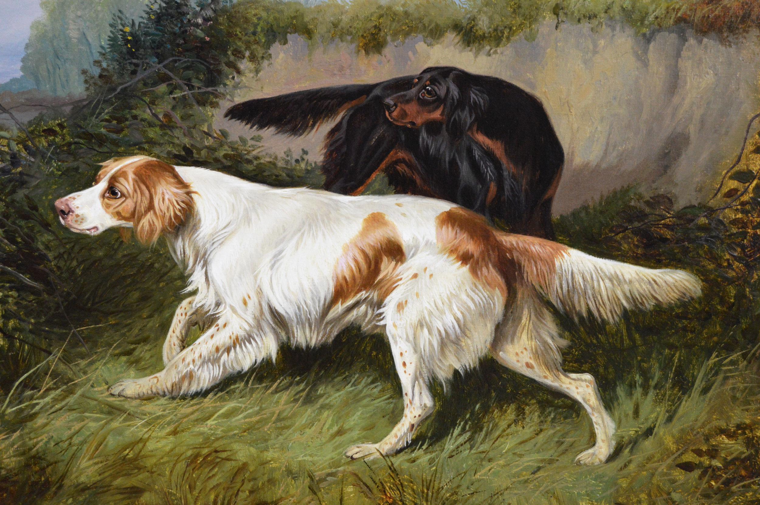 19. Jahrhundert Sporthund Ölgemälde von zwei Setter mit Wild (Viktorianisch), Painting, von Colin Graeme Roe