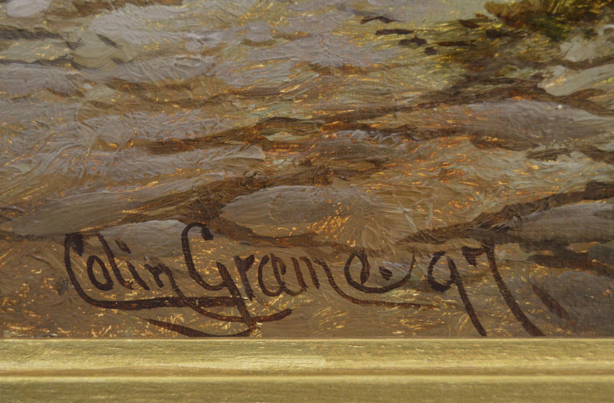 Colin Graeme Roe
Britisch, (1855-1910)
Einsteller mit Spiel
Öl auf Leinwand, signiert und datiert (18)97
Bildgröße: 21,5 Zoll x 29,25 Zoll 
Größe einschließlich Rahmen: 28,75 Zoll x 36,5 Zoll

Ein wunderschönes sportliches Gemälde von Colin Graeme