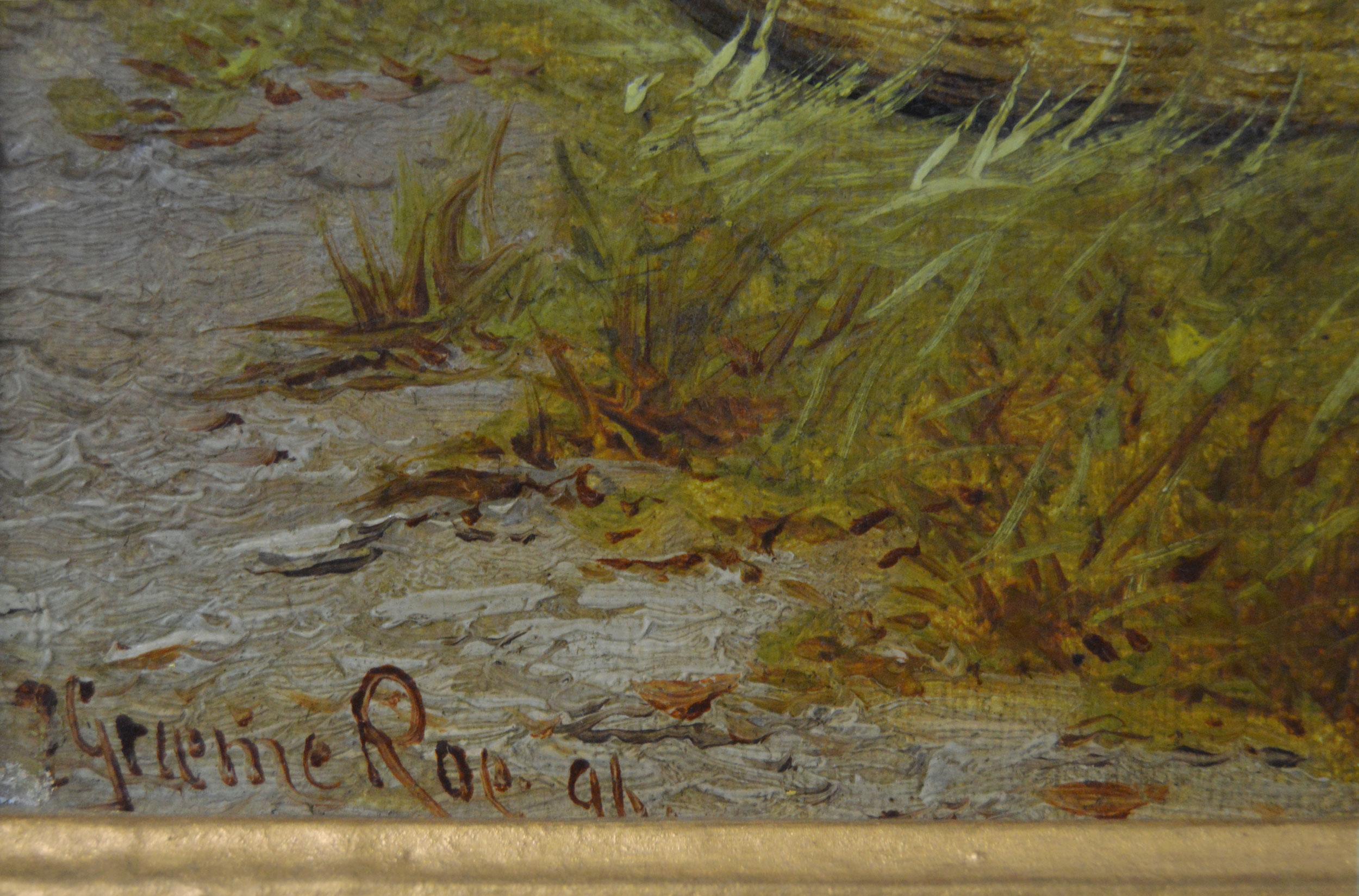 Paire de peintures à l'huile de chiens de sport du 19e siècle représentant des setters - Marron Animal Painting par Colin Graeme Roe