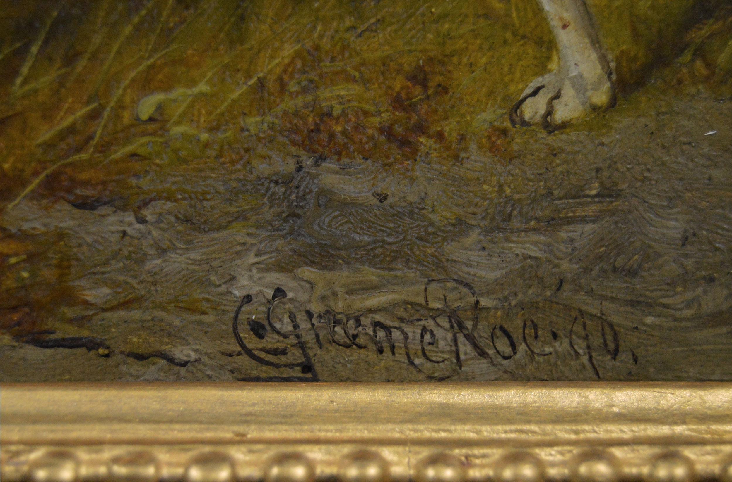 Paire de peintures à l'huile de chiens de sport du 19e siècle représentant des setters en vente 2