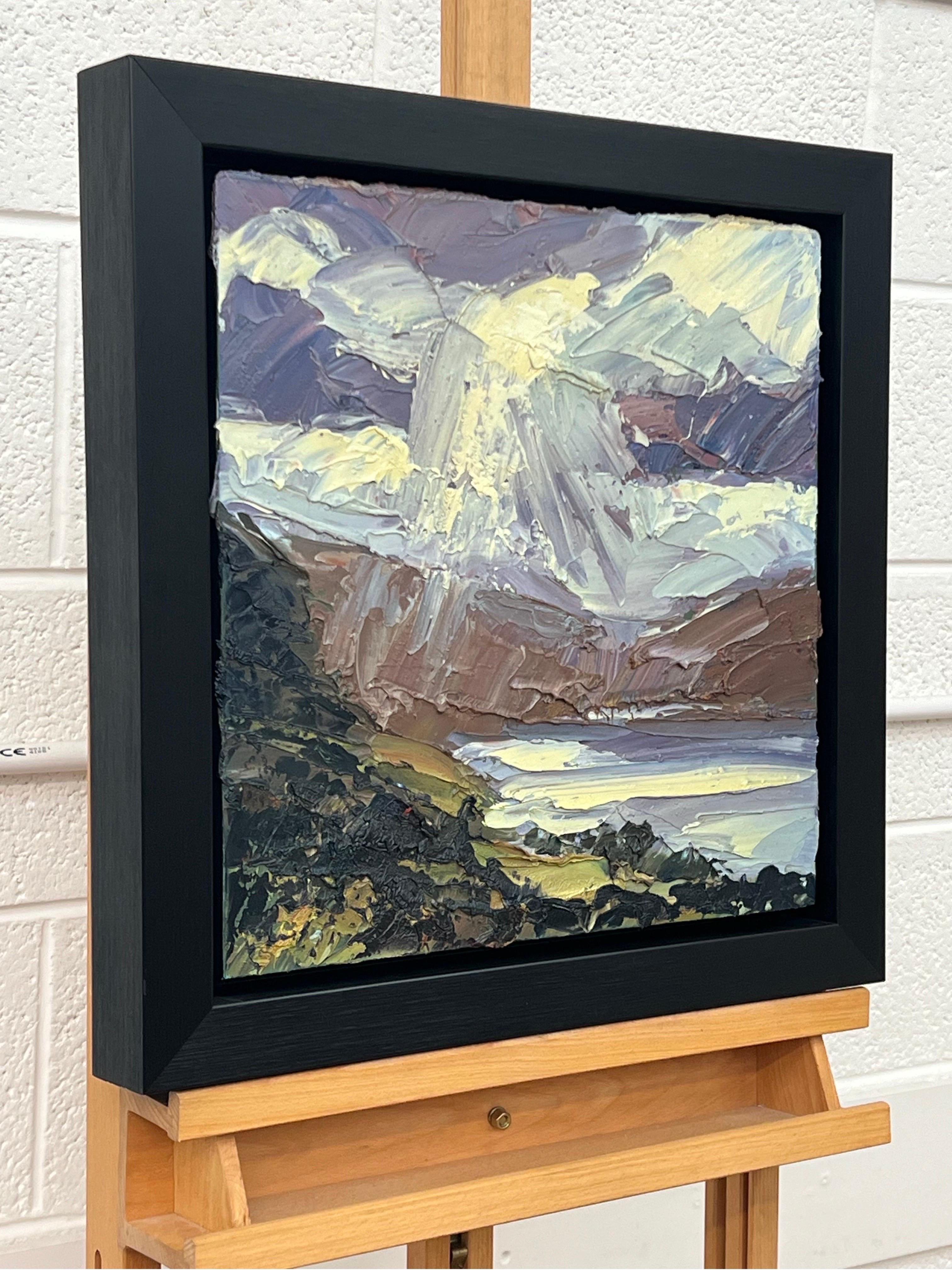Impasto Oil Painting of Derwent Water in Keswick in the Lake District of England by British Landscape Artist Colin Halliday. This painting articulates the intensity of the clouds in Northern England, and the aesthetic beauty of the dramatic weather