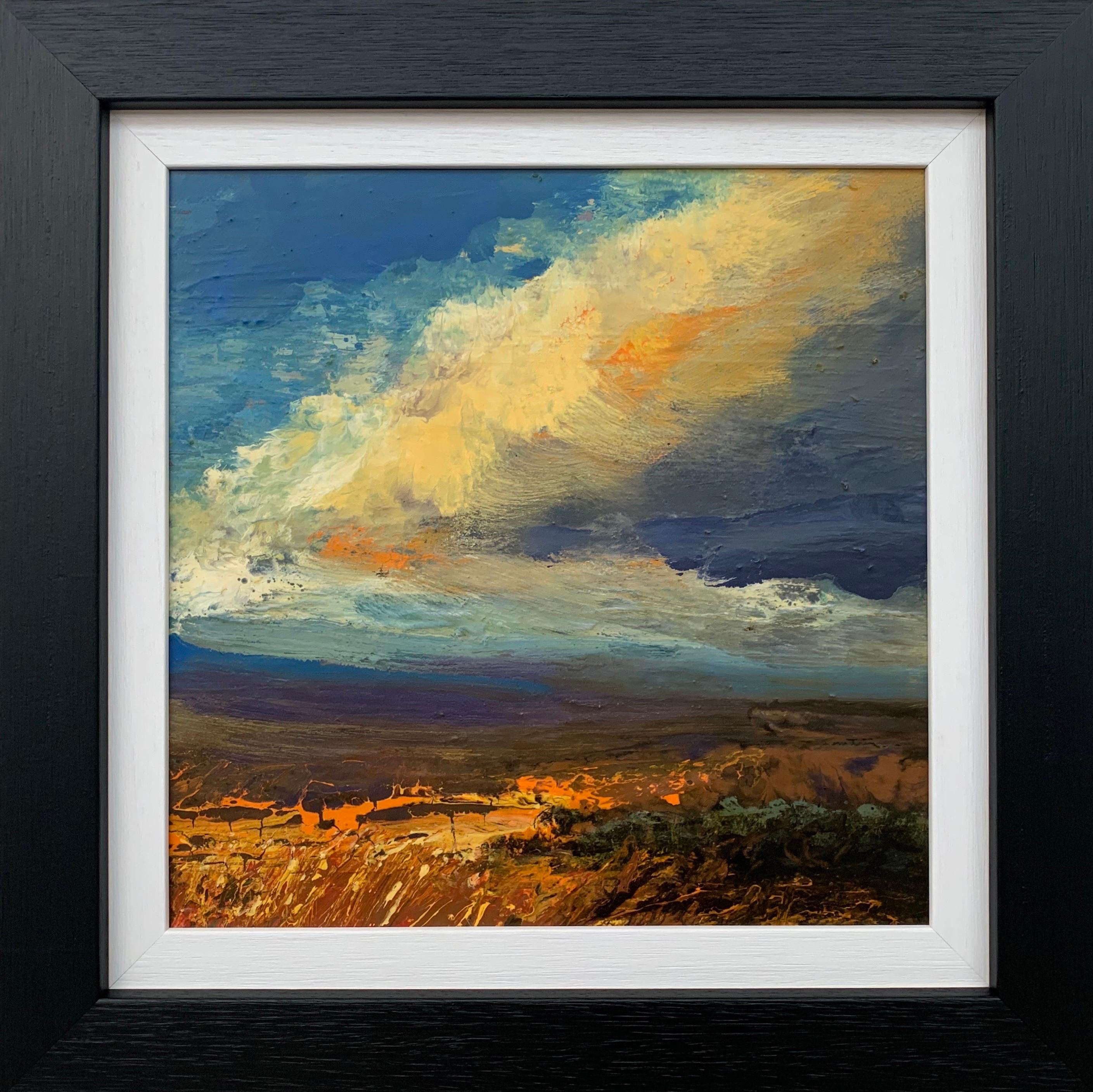 Colin Halliday Abstract Painting - Impasto Oil Painting of English Moorland Hillside by British Landscape Artist