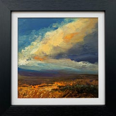 Impasto Oil Painting of English Moorland Hillside by British Landscape Artist