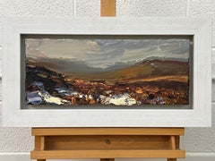 Impasto Oil Painting of Melting Snow on English Moor Landscape by British Artist